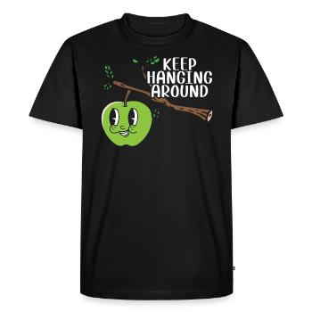 Keep Hanging Around Apple Fruit Lover Apple - Men's Premium Organic T-Shirt - black - Front - Nico (187cm)