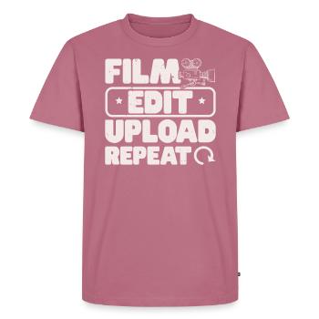 Filmbearbeitung Upload Repeat Content Creator Vlogger - Männer Premium Bio T-Shirt - Mauve - Vorne - Nico (187cm)