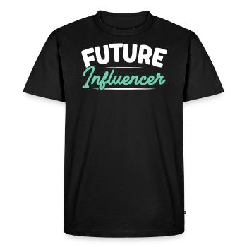 Futur Influenceur Créateur de Contenu Réseaux Sociaux - T-shirt Premium bio Homme - noir - Devant - Nico (187cm)