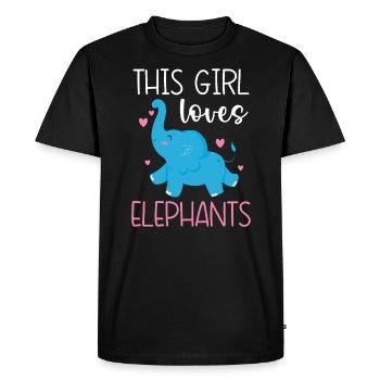 This Girl Loves Elephants Animal Zookeeper - Men's Premium Organic T-Shirt - black - Front - Nico (187cm)