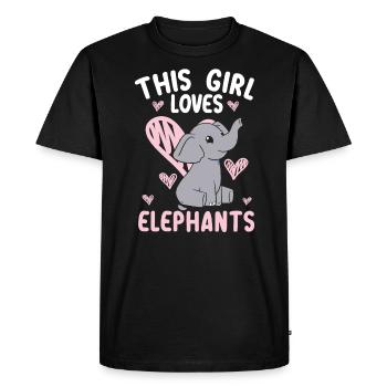 This Girl Loves Elephants Animal Zookeeper - Men's Premium Organic T-Shirt - black - Front - Nico (187cm)