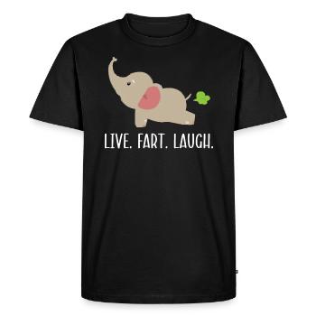 Live Fart Laugh Elephant Lover Wildlife Zookeeper - T-shirt Premium bio Homme - noir - Devant - Nico (187cm)