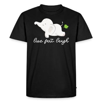 Live Fart Laugh Elephant Lover Wildlife Zookeeper - T-shirt Premium bio Homme - noir - Devant - Nico (187cm)