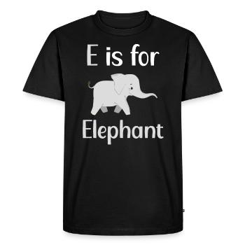 E Is For Elephant Lover Wildlife Animal Zookeeper - Men's Premium Organic T-Shirt - black - Front - Nico (187cm)