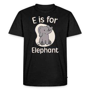 E Is For Elephant Lover Wildlife Animal Zookeeper - Men's Premium Organic T-Shirt - black - Front - Nico (187cm)