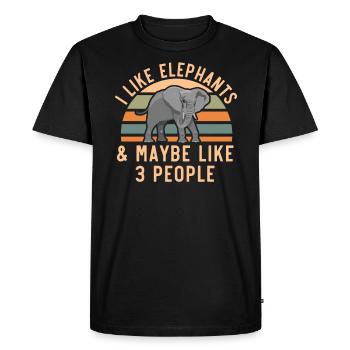 J’aime les éléphants et peut-être comme 3 personnes gardien de zoo - T-shirt Premium bio Homme - noir - Devant - Nico (187cm)