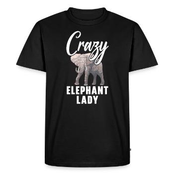 Crazy Elephant Lady Wildlife Animal Zookeeper - T-shirt Premium bio Homme - noir - Devant - Nico (187cm)