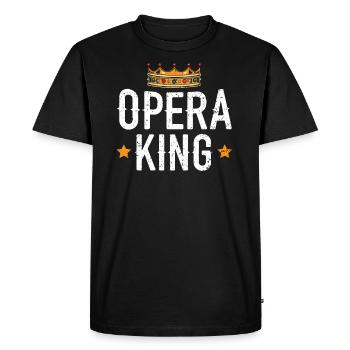 Opéra King Musique Voix Théâtre Chanteur d’opéra - T-shirt Premium bio Homme - noir - Devant - Nico (187cm)