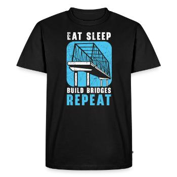 Manger dormir Construire des ponts Répéter Ingénieur civil - T-shirt Premium bio Homme - noir - Devant - Nico (187cm)