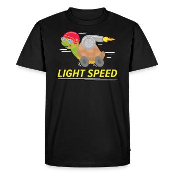 Light Speed Turtle Lover Tortoise Marine Biology - Men's Premium Organic T-Shirt - black - Front - Nico (187cm)