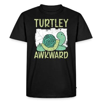 Turtley Awkward Turtle Tortoise Marine Biology - Men's Premium Organic T-Shirt - black - Front - Nico (187cm)