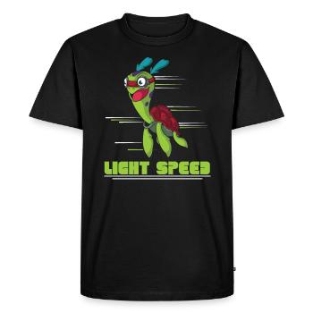 Light Speed Turtle Lover Tortoise Marine Biology - Men's Premium Organic T-Shirt - black - Front - Nico (187cm)