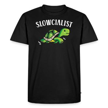 Slowcialist Turtle Lover Tortoise Marine Biology - Men's Premium Organic T-Shirt - black - Front - Nico (187cm)