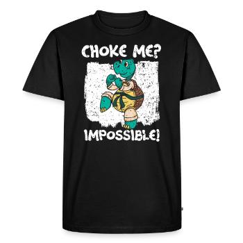 Choke Me Impossible tortue tortue biologie marine - T-shirt Premium bio Homme - noir - Devant - Nico (187cm)