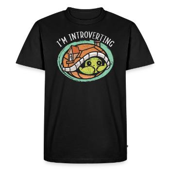 I'm Introverting Turtle Tortoise Marine Biology - Men's Premium Organic T-Shirt - black - Front - Nico (187cm)
