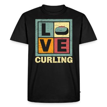 J’adore Curling Curler Sport Lover Curling Stone - T-shirt Premium bio Homme - noir - Devant - Nico (187cm)