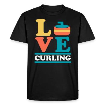 J’adore Curling Curler Sport Lover Curling Stone - T-shirt Premium bio Homme - noir - Devant - Nico (187cm)