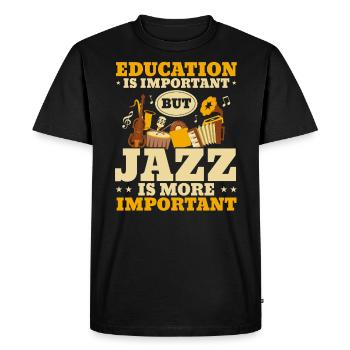 L’éducation est importante, mais le jazz est plus important - T-shirt Premium bio Homme - noir - Devant - Nico (187cm)