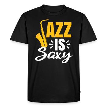 Jazz Is Saxy Saxophone Saxophoniste Musicien - T-shirt Premium bio Homme - noir - Devant - Nico (187cm)