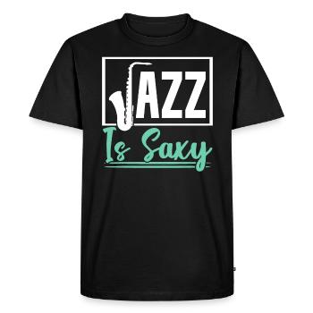 Jazz est saxophoniste saxophoniste saxy musicien - T-shirt Premium bio Homme - noir - Devant - Nico (187cm)