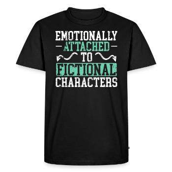 Émotionnellement attaché aux personnages de fiction Bande dessinée - T-shirt Premium bio Homme - noir - Devant - Nico (187cm)