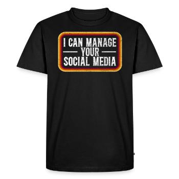 Je peux gérer votre profession de média social - T-shirt Premium bio Homme - noir - Devant - Nico (187cm)