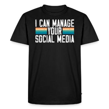 Je peux gérer votre profession de média social - T-shirt Premium bio Homme - noir - Devant - Nico (187cm)