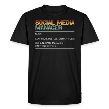 Profession de médias sociaux Gestionnaire de médias sociaux - T-shirt Premium bio Homme - noir - Devant - Nico (187cm)
