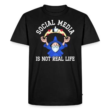 Les médias sociaux ne sont pas un gestionnaire de médias sociaux réel - T-shirt Premium bio Homme - noir - Devant - Nico (187cm)