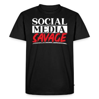 Social Media Savage Job Gestionnaire de médias sociaux - T-shirt Premium bio Homme - noir - Devant - Nico (187cm)