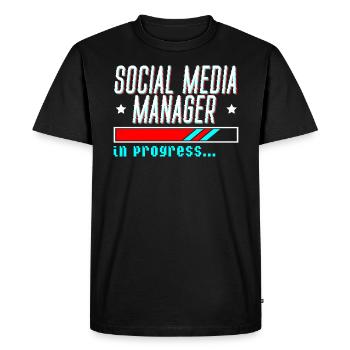 Profession de médias sociaux Gestionnaire de médias sociaux - T-shirt Premium bio Homme - noir - Devant - Nico (187cm)