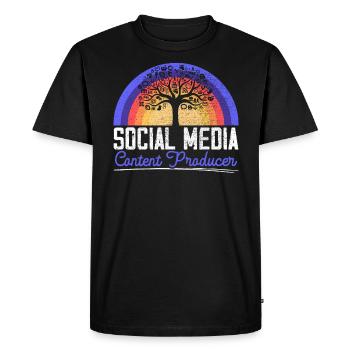 Producteur de contenu de médias sociaux Gestionnaire de médias sociaux - T-shirt Premium bio Homme - noir - Devant - Nico (187cm)
