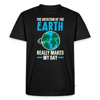 La rotation de la Terre fait vraiment ma journée - T-shirt Premium bio Homme - noir - Devant - Nico (187cm)