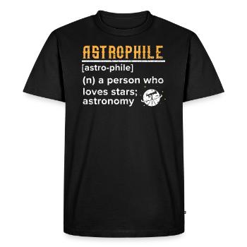 Astrophile Astronomy Astronomer Telescope - Men's Premium Organic T-Shirt - black - Front - Nico (187cm)