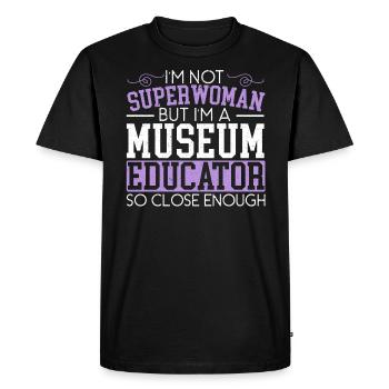 Je ne suis pas Superwoman mais je suis une éducatrice de musée - T-shirt Premium bio Homme - noir - Devant - Nico (187cm)