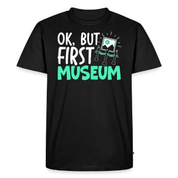 Ok mais premier amateur de musée conservateur de musée - T-shirt Premium bio Homme - noir - Devant - Nico (187cm)