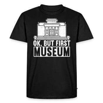 Ok mais premier amateur de musée conservateur de musée - T-shirt Premium bio Homme - noir - Devant - Nico (187cm)