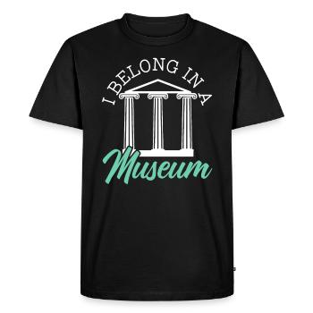J’appartiens à un amoureux du musée Conservateur de musée - T-shirt Premium bio Homme - noir - Devant - Nico (187cm)