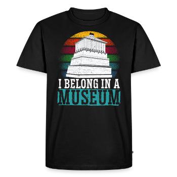 J’appartiens à un amoureux du musée Conservateur de musée - T-shirt Premium bio Homme - noir - Devant - Nico (187cm)