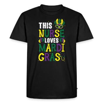 Cette infirmière adore Mardi Gras Nouvelle-Orléans Louisiane - T-shirt Premium bio Homme - noir - Devant - Nico (187cm)