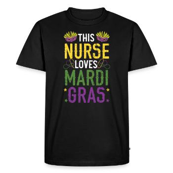 Cette infirmière adore Mardi Gras Nouvelle-Orléans Louisiane - T-shirt Premium bio Homme - noir - Devant - Nico (187cm)
