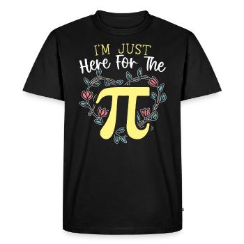Je suis juste ici pour le Pi Math Teacher Pi Day - T-shirt Premium bio Homme - noir - Devant - Nico (187cm)