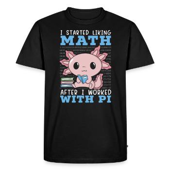 I Started Liking Math After I Worked With Pi Day - Men's Premium Organic T-Shirt - black - Front - Nico (187cm)