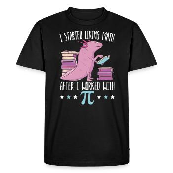 I Started Liking Math After I Worked With Pi Day - Men's Premium Organic T-Shirt - black - Front - Nico (187cm)