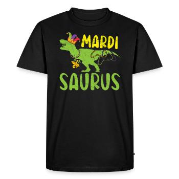 Mardisaurus Mardi Gras Celebration Dinosaur Lover - Men's Premium Organic T-Shirt - black - Front - Nico (187cm)