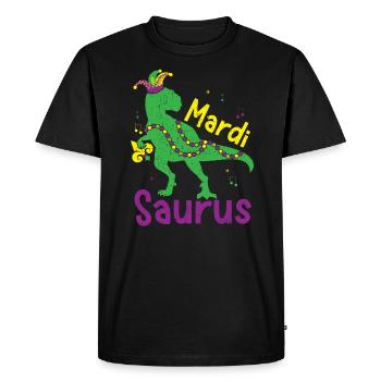 Mardisaurus Mardi Gras Celebration Dinosaur Lover - Men's Premium Organic T-Shirt - black - Front - Nico (187cm)