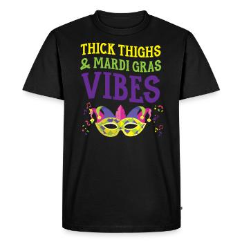 Cuisses épaisses et manigance des vibrations de Mardi Gras - T-shirt Premium bio Homme - noir - Devant - Nico (187cm)