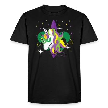 Unicorn Lover Mardi Gras Nouvelle-Orléans Louisiane - T-shirt Premium bio Homme - noir - Devant - Nico (187cm)