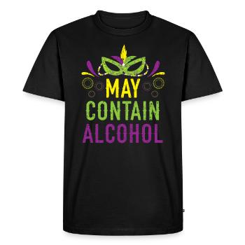 May Contain Alcohol Mardi Gras Celebration - Men's Premium Organic T-Shirt - black - Front - Nico (187cm)