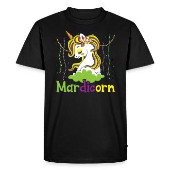 Mardicorn Unicorn Lover Mardi Gras Celebration - Men's Premium Organic T-Shirt - black - Front - Nico (187cm)